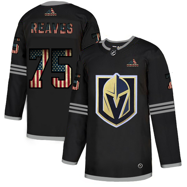 Vegas Golden Knights #75 Ryan Reaves Adidas Men Black USA Flag Limited NHL Jersey->more nhl jerseys->NHL Jersey